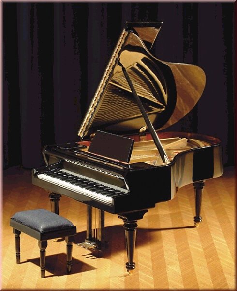 BM-MM-066L. Концертный рояль (функционирующий) в комплекте с пуфом. (HxBxT)cm 12x16x8,5