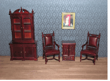 GA-B-21L. Набор мебели для жилой комнаты The Chestney & Gallery. 4 предмета. Красное дерево