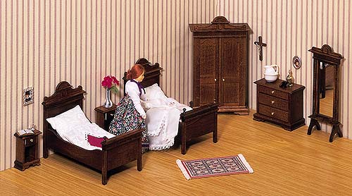 GA-DK-04L. Мебель для спальни в стиле Greunderzeit. 7 предметов. Материал: ель, лазурованная под красное дерево