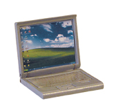 C-32. Переносной компьютер Laptop в серебристом корпусе. Размеры BxSxH(см)=3,4x2,8x3,0