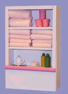 S1-062. Полка для ванной комнаты с аксессуарами. Варианты исполнения: окраска бело-розовая, бело-голубая. H(см)=11,7