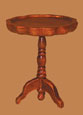 Т1-19. Сервировочный столик - гефидон. Варианты исполнения: натуральное дерево, покрытие лазурью под орех, покрытие лазурью под красное дерево. DxH(см)=4,5х5,4